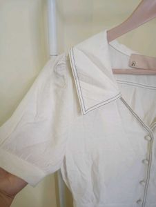 Chic White Button-Up Midi Dress