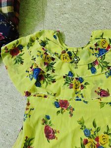 Yellow Floral Kurta Set