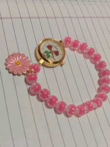Pink Beaded Watch