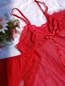 Red Lace Babydoll Lingerie