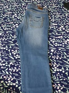 Blue Distressed Denim Jeans