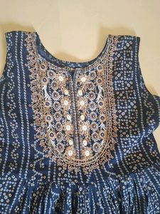 Beautiful Blue Bandhani Kurta Set 2 pair
