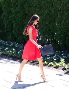 Pink Coral Sleeveless Skater Dress (Large)