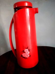Vintage Red Floral Water Jug