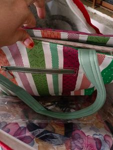Colorful Striped Tote Bag