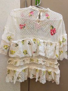 Floral Embroidered Top from ZARA