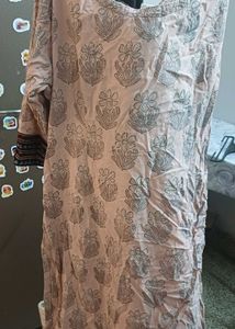 Light Brown Printed Kurta