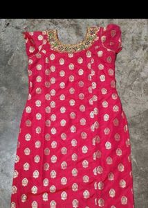 Elegant Pink Brocade Kurta Set