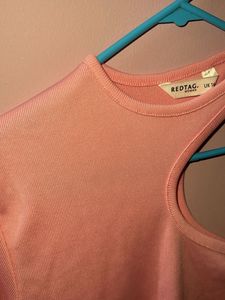 Pink One-Shoulder Long Sleeve Top