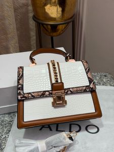 Chic Aldo Crocodile Embossed Top Handle Bag