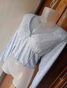 Cute Blue Floral Top