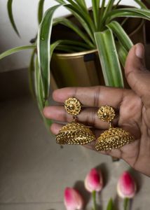 Elegant One gram Gold Jhumka Earrings