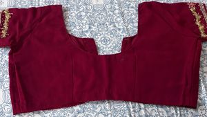 Premium Pre-Loved Maroon Embroidered Saree with st