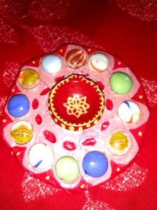 Colorful Diya Stand with Attached Diy