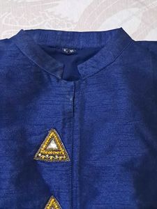 Blue Embellished Kurta