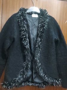 Black Fur Trimmed Jacket