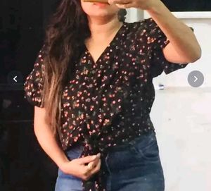 Floral Wrap Top