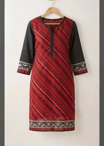 Red & Black Striped Kurta