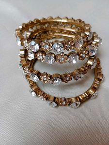 Stunning Crystal Flower Bangles