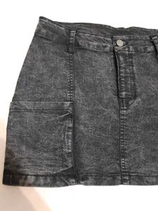 Blue Haven Black Denim Cargo Skirt