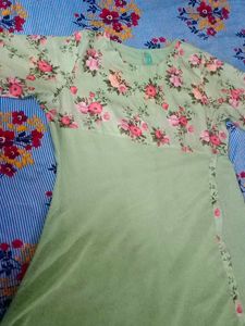 Floral Chiffon A-Line Dress