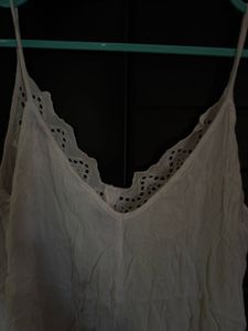 Boho White deep neck Camisole Top 🤍