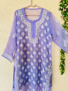 Elegant Lavender Kurta with Mirror Work