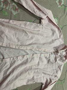 Pink Striped Button-Up Shirt