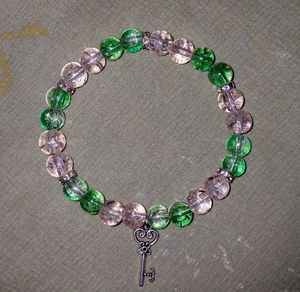 Purple &amp; Clear Beaded Bracelet
