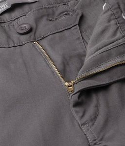 Solid Grey Casual Chinos