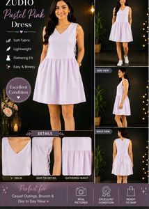 Zudio Pastel Pink Fit & Flare Dress | XXL | Excell