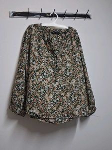 Floral Print Long Sleeve Blouse
