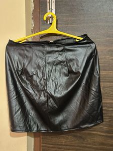 Black Faux Leather Mini Skirt