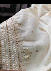 Elegant Beige Kurta with Gold Detail