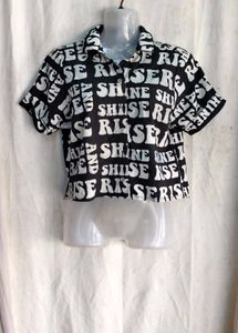 I. Trendy Graphic Print Cropped Shirt