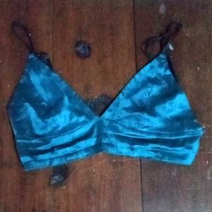 Teal Satin Bra