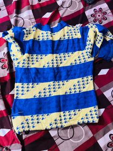 Blue &amp; Yellow Striped Knit Sweater