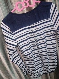 20s vibe Striped Long Sleeve Top