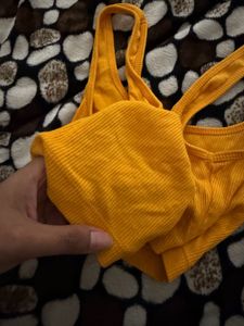 Mustard Crop Tank Top