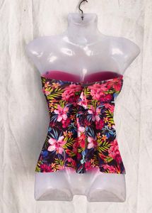 Vibrant Floral Strapless Swim Top