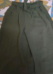 Olive Green Wide Leg Pants