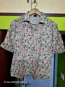 Cute Floral Print Button-Up Shirt