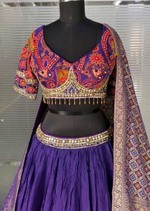 Purple Embroidered Lehenga Choli Set