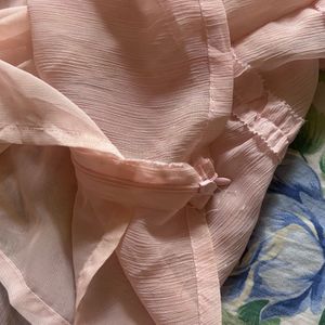 Sheer Pink Ruffle Camisole Top