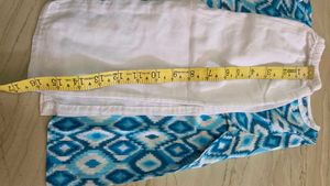 Blue Ikat Print Kurta with Wooden Buttons