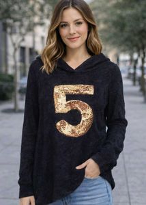 Black Hoodie with Number 5