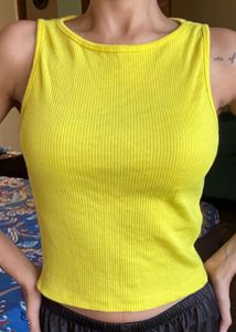 Ribbed Yellow Tank Top