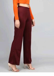 Maroon High Waist Palazzo Pants