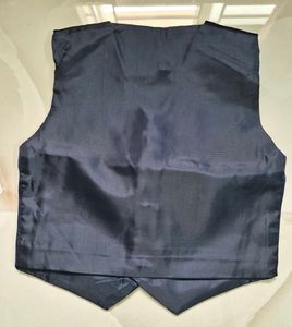 Elegant Navy Blue and printed green Formal Vest
