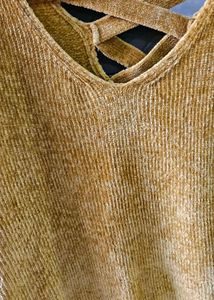 Mustard Yellow Criss-Cross Back Sweater